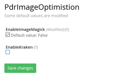 Image Optimisation config